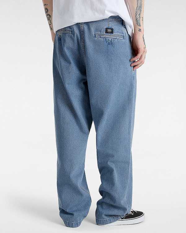 Blue Men Vans Authentic Chino Loose Tapered Pleated Pants NZ | VN3481069