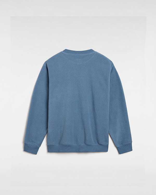 Blue Men Vans Carlo Polar Fleece Loose Crew Sweatshirt NZ | VN5012938