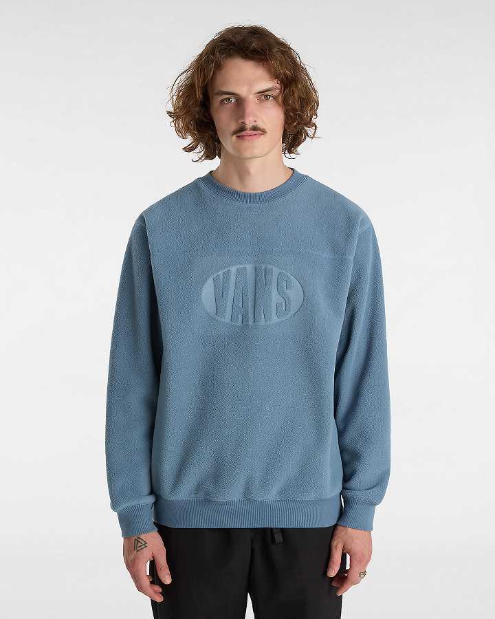 Blue Men Vans Carlo Polar Fleece Loose Crew Sweatshirt NZ | VN5012938