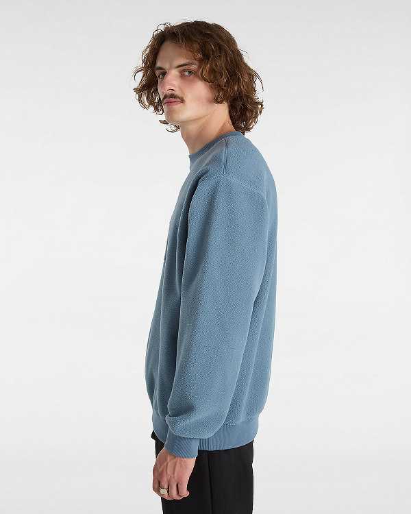 Blue Men Vans Carlo Polar Fleece Loose Crew Sweatshirt NZ | VN5012938