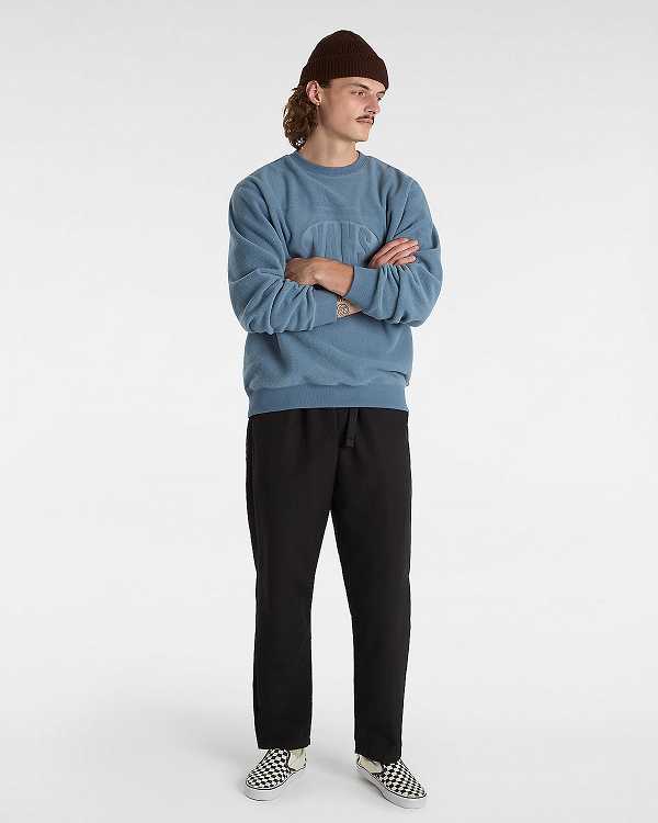 Blue Men Vans Carlo Polar Fleece Loose Crew Sweatshirt NZ | VN5012938