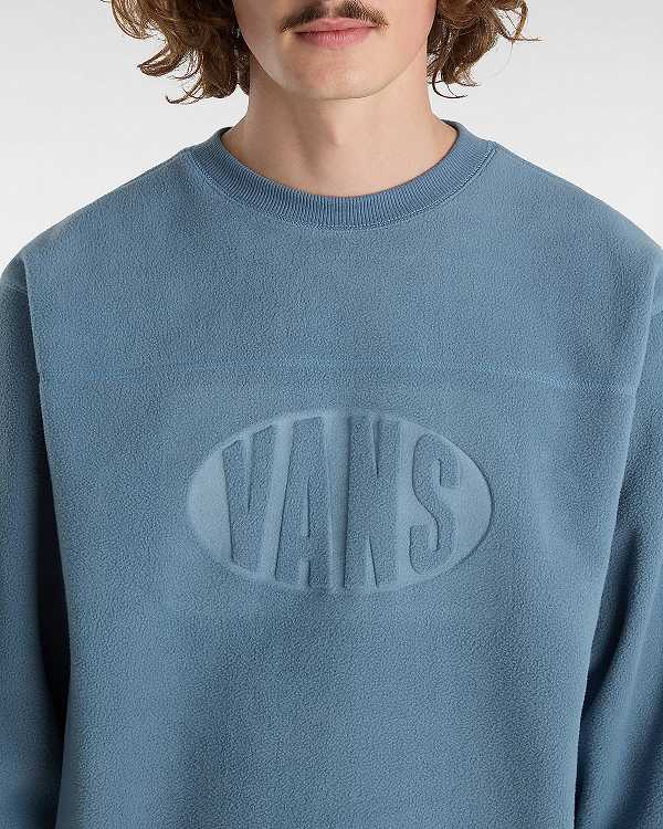 Blue Men Vans Carlo Polar Fleece Loose Crew Sweatshirt NZ | VN5012938