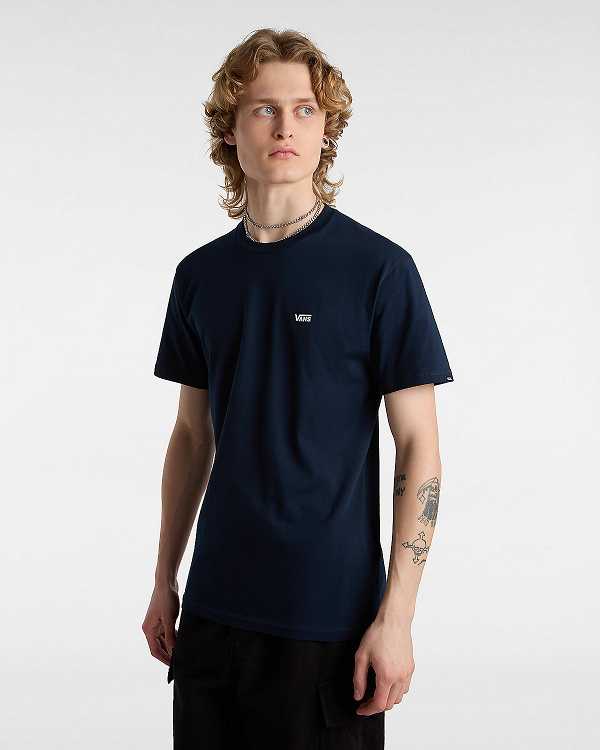 Blue Men Vans Left Chest Logo T Shirts NZ | VN7596412