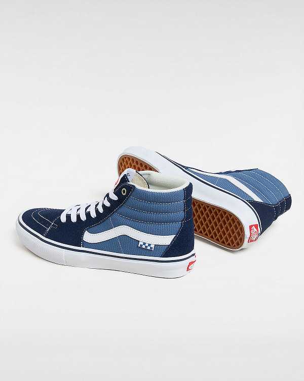 Blue Men Vans Sk8-Hi Skate Shoes NZ | VN8350279