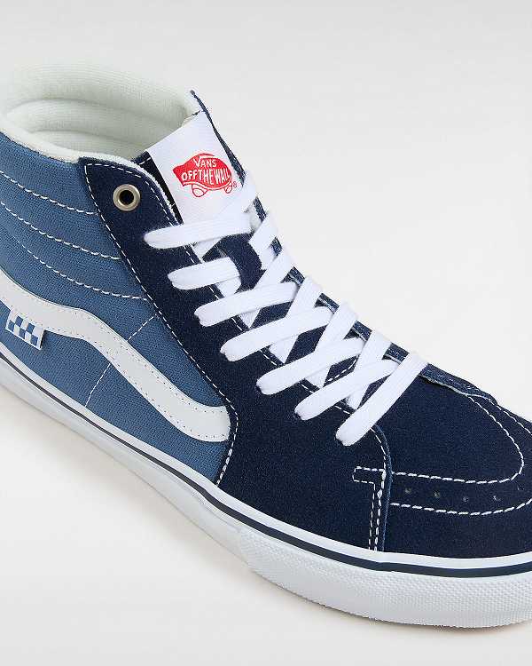 Blue Men Vans Sk8-Hi Skate Shoes NZ | VN8350279