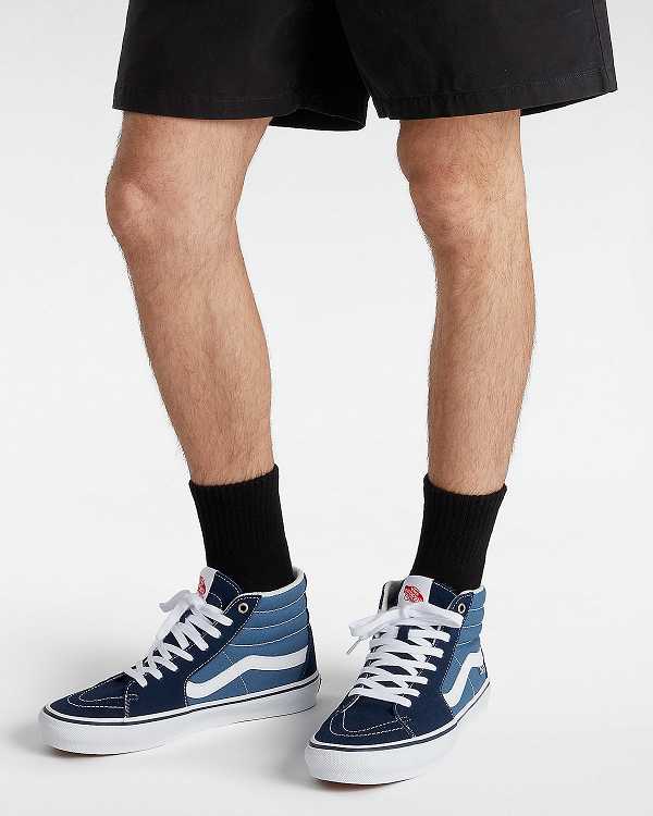 Blue Men Vans Sk8-Hi Skate Shoes NZ | VN8350279