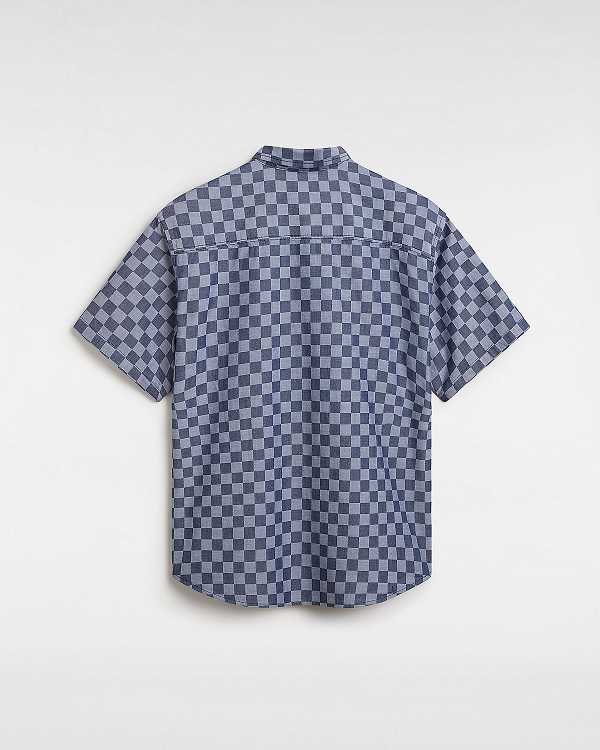 Blue Men Vans Wade Checkerboard Shirts NZ | VN1826947