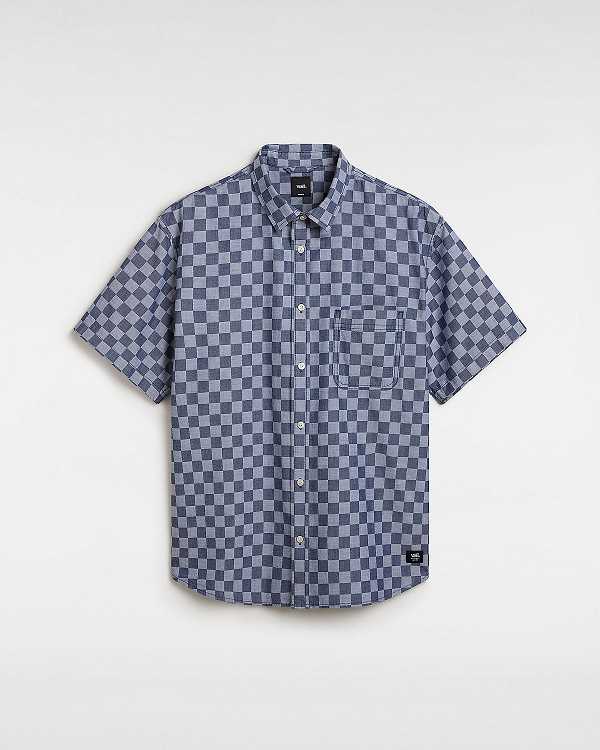 Blue Men Vans Wade Checkerboard Shirts NZ | VN1826947