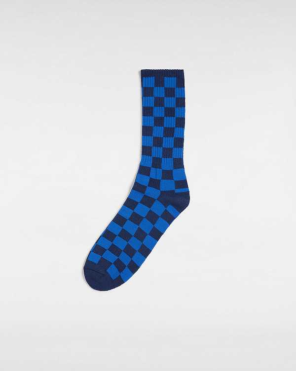 Blue Unisex Vans Checkerboard Crew (1 Pair) Socks NZ | VN6814273