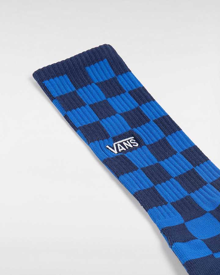 Blue Unisex Vans Checkerboard Crew (1 Pair) Socks NZ | VN6814273