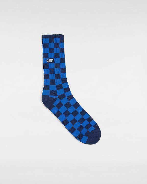 Blue Unisex Vans Checkerboard Crew (1 Pair) Socks NZ | VN6814273