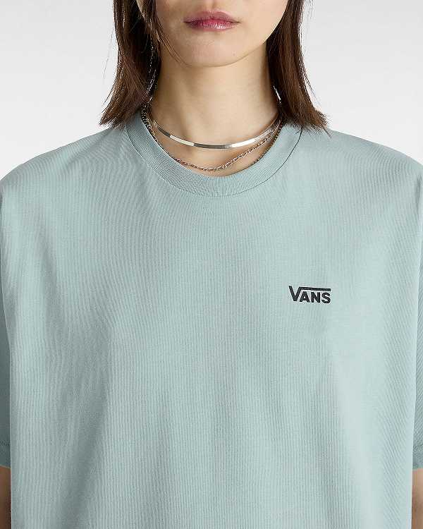 Blue Women Vans Left Chest Logo T Shirts NZ | VN7583604