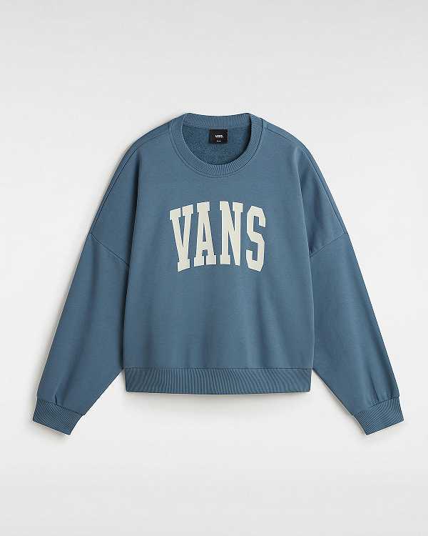 Blue Women Vans Stadium French Terry Loose Crew Sweatshirt NZ | VN1683095