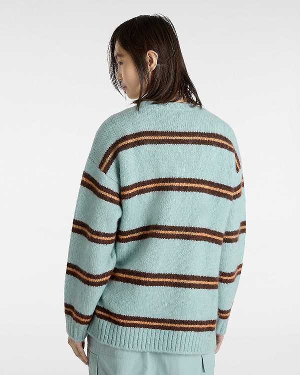 Blue Women Vans Suzie Stripe Crew Sweater NZ | VN2078493