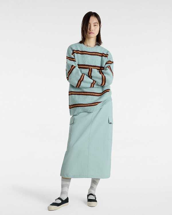 Blue Women Vans Suzie Stripe Crew Sweater NZ | VN2078493