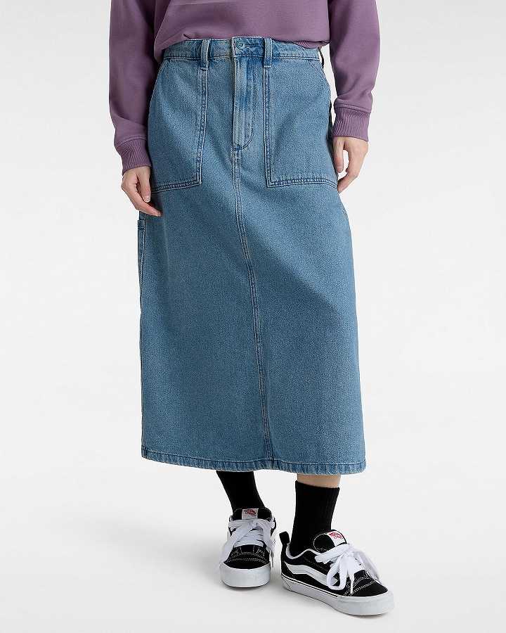 Blue Women Vans Union Denim Carpenter Skirt NZ | VN7609243