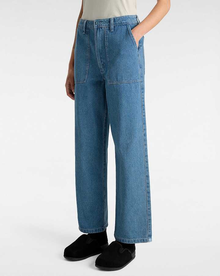 Blue Women Vans Union Relaxed Denim Carpenter Pants NZ | VN1796840