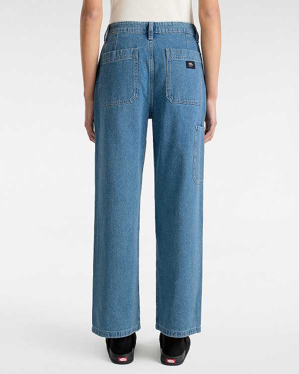 Blue Women Vans Union Relaxed Denim Carpenter Pants NZ | VN1796840