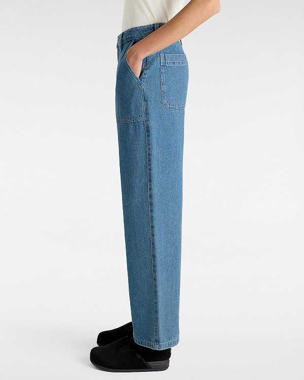 Blue Women Vans Union Relaxed Denim Carpenter Pants NZ | VN1796840