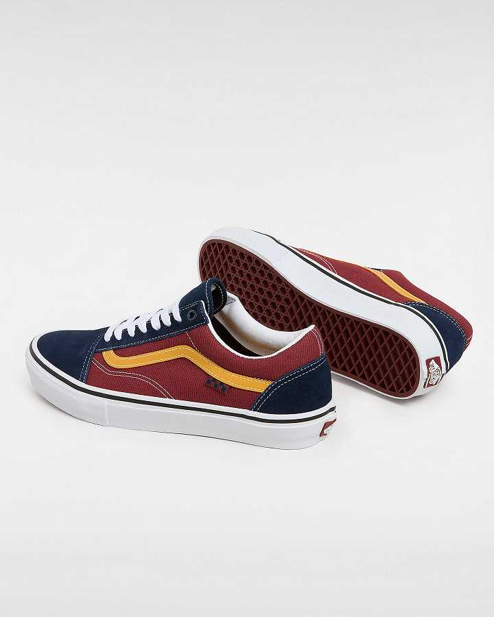 Blue / Burgundy Men Vans Old Skool Skate Shoes NZ | VN0743568