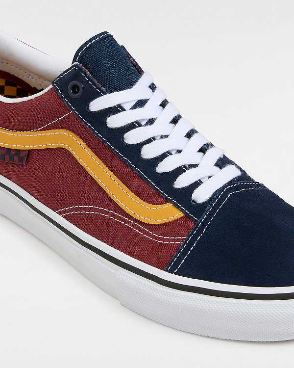 Blue / Burgundy Men Vans Old Skool Skate Shoes NZ | VN0743568