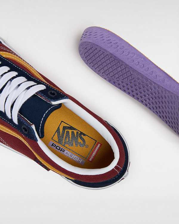 Blue / Burgundy Men Vans Old Skool Skate Shoes NZ | VN0743568