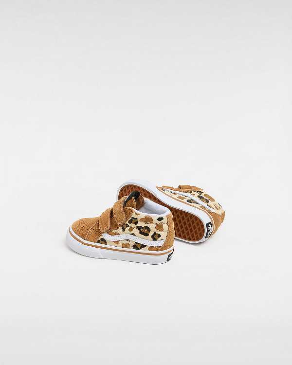 Brown Kids' Vans Sk8-Mid Reissue Hook and Loop (1-4 Years) Sneakers NZ | VN2074982