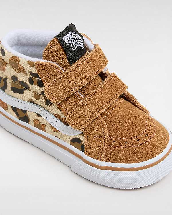 Brown Kids' Vans Sk8-Mid Reissue Hook and Loop (1-4 Years) Sneakers NZ | VN2074982