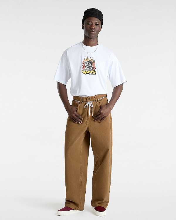 Brown Men Vans Check-5 Baggy Pants NZ | VN4708692