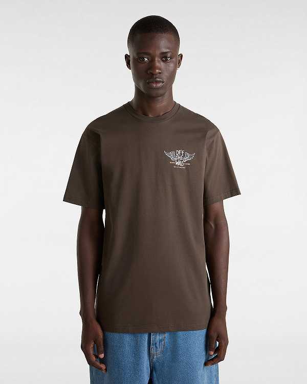 Brown Men Vans Club House T Shirts NZ | VN9273148