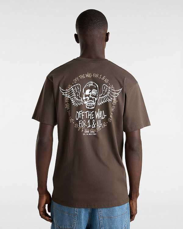 Brown Men Vans Club House T Shirts NZ | VN9273148