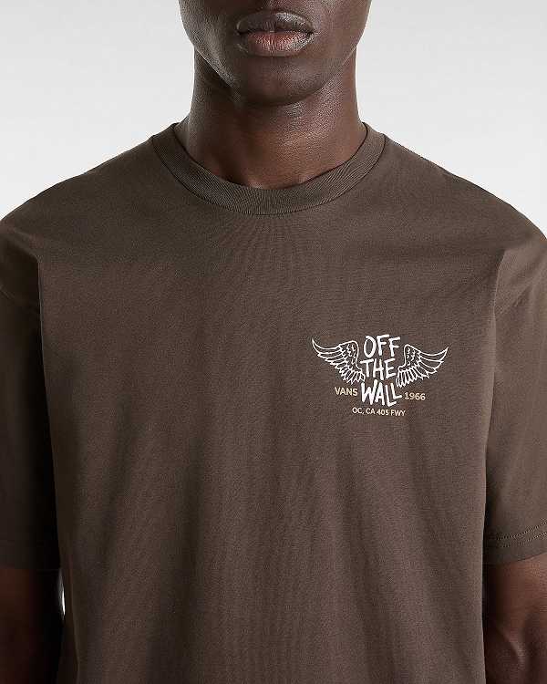 Brown Men Vans Club House T Shirts NZ | VN9273148