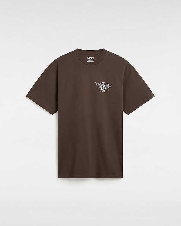 Brown Men Vans Club House T Shirts NZ | VN9273148