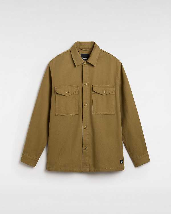 Brown Men Vans Coldgroove Shacket Shirts NZ | VN3946158