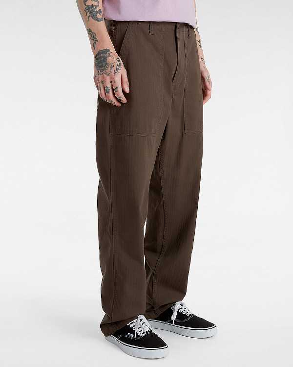 Brown Men Vans Fatigue Loose Tapered Pants NZ | VN8631902