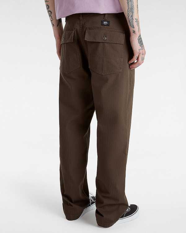 Brown Men Vans Fatigue Loose Tapered Pants NZ | VN8631902