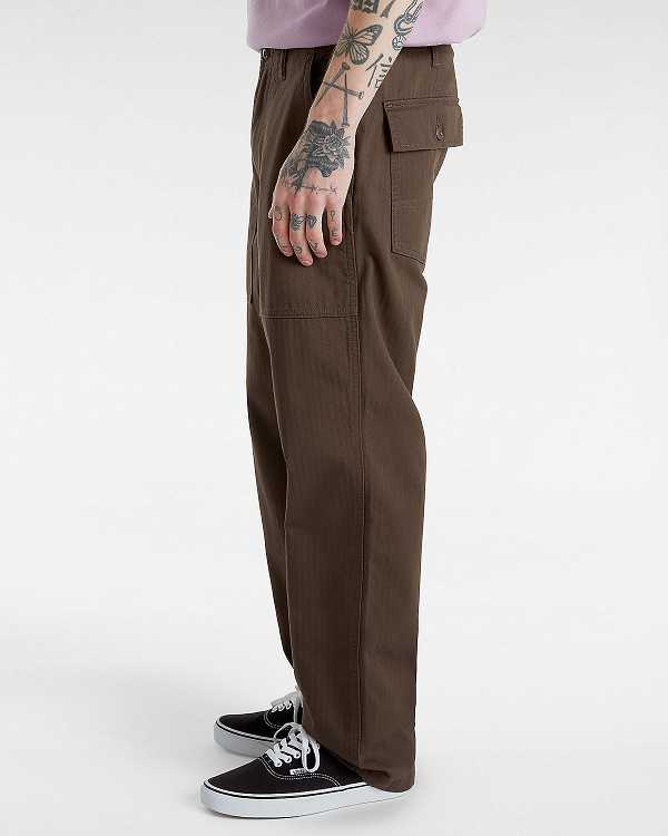 Brown Men Vans Fatigue Loose Tapered Pants NZ | VN8631902