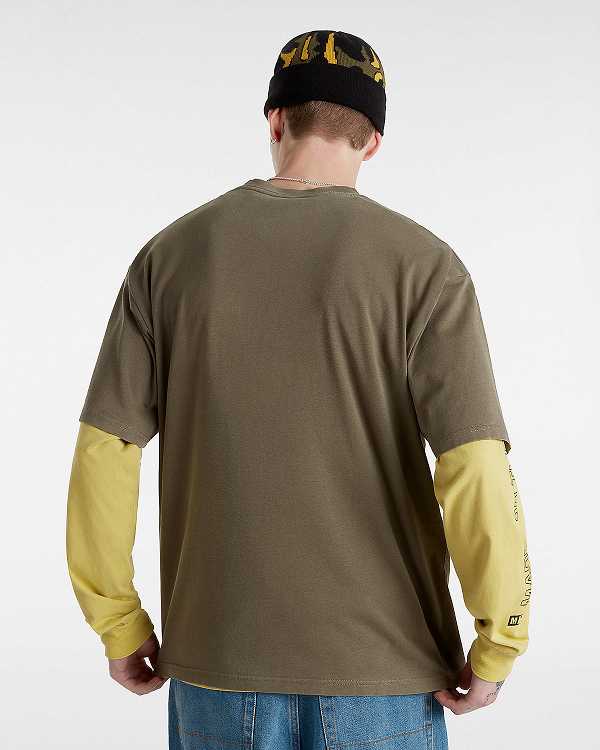 Brown Men Vans Hyper Patch Pocket T Shirts NZ | VN8596042