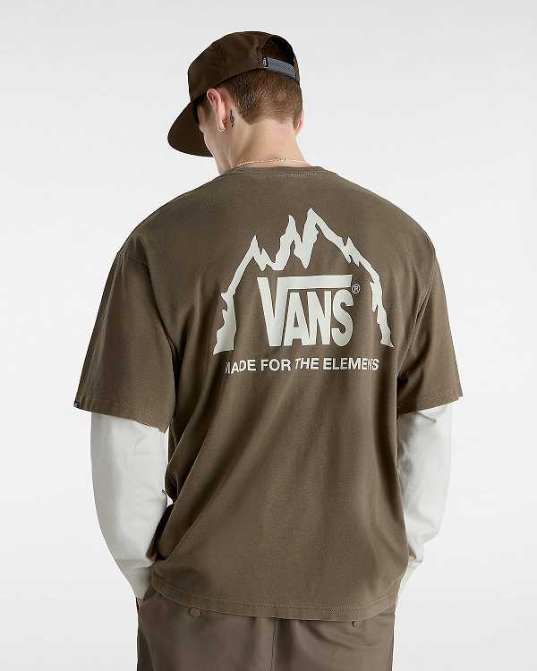 Brown Men Vans MTE Crestline T Shirts NZ | VN7528603