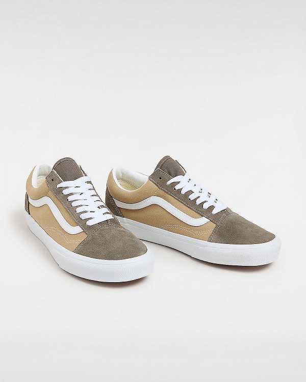 Brown Men Vans Old Skool Canvas Suede Sneakers NZ | VN9431207