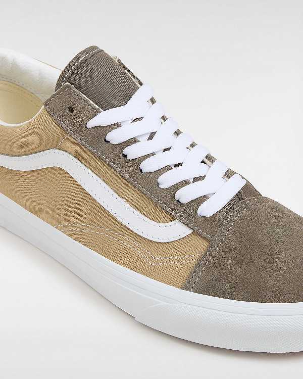 Brown Men Vans Old Skool Canvas Suede Sneakers NZ | VN9431207