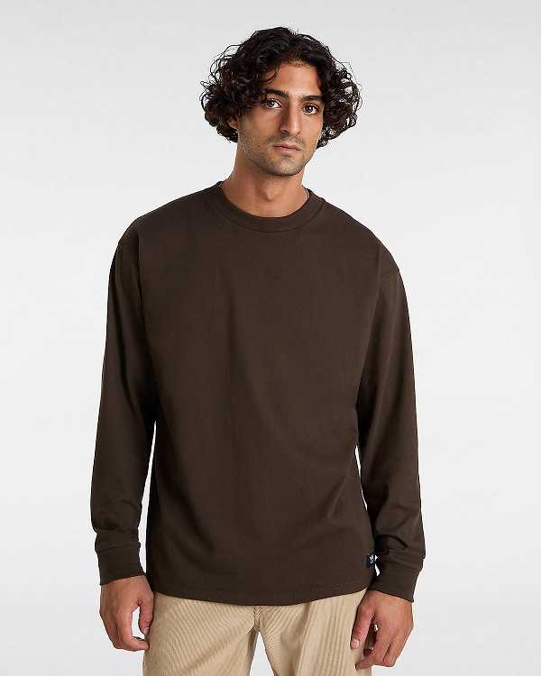 Brown Men Vans Original Standards Long Sleeve T Shirts NZ | VN1074952