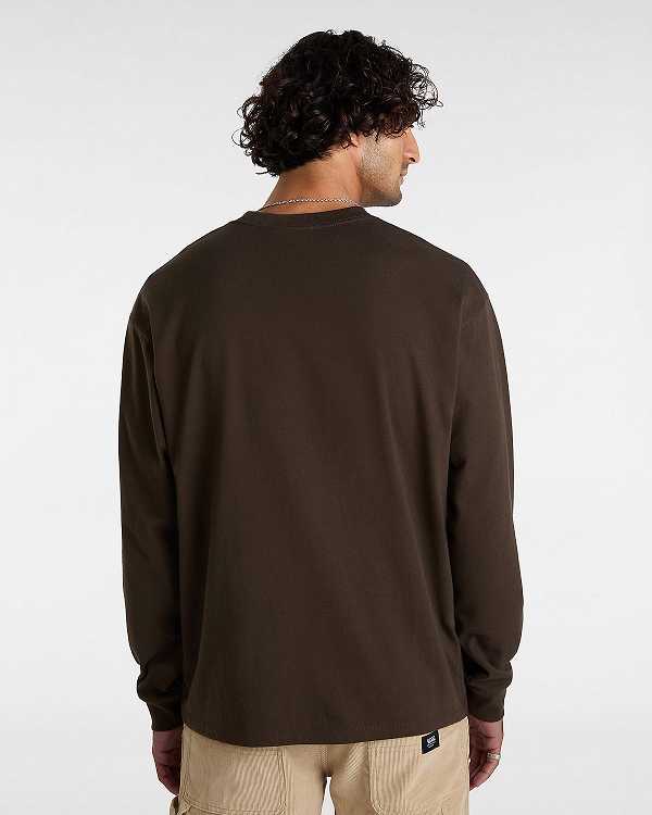 Brown Men Vans Original Standards Long Sleeve T Shirts NZ | VN1074952