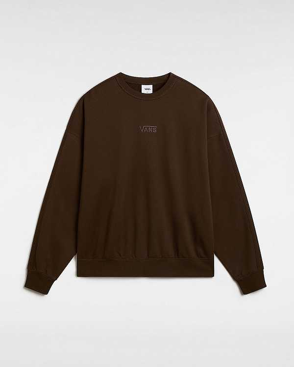 Brown Men Vans Premium Logo Crew Sweatshirt NZ | VN3759142