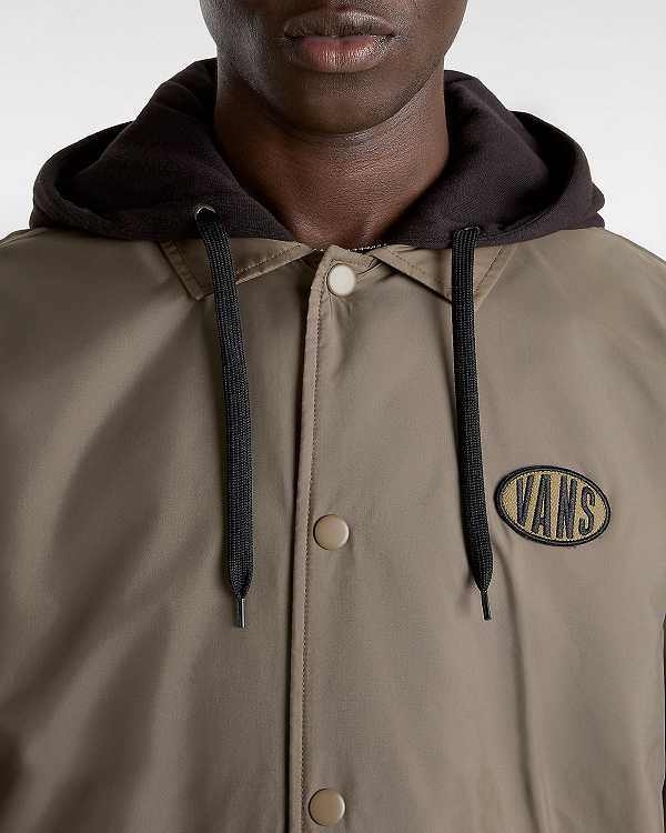 Brown Men Vans Riley Coaches Jacket NZ | VN8514976