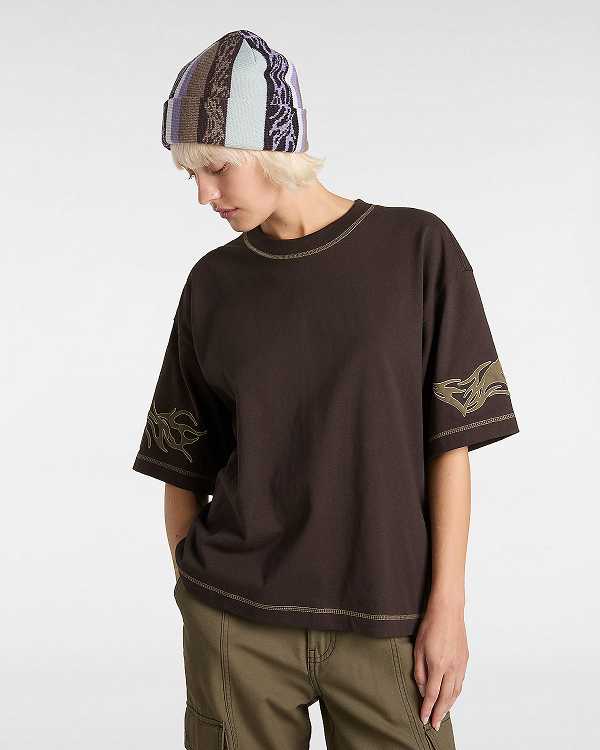 Brown Men Vans Skate Mike Gigliotti Tribal T Shirts NZ | VN0564283