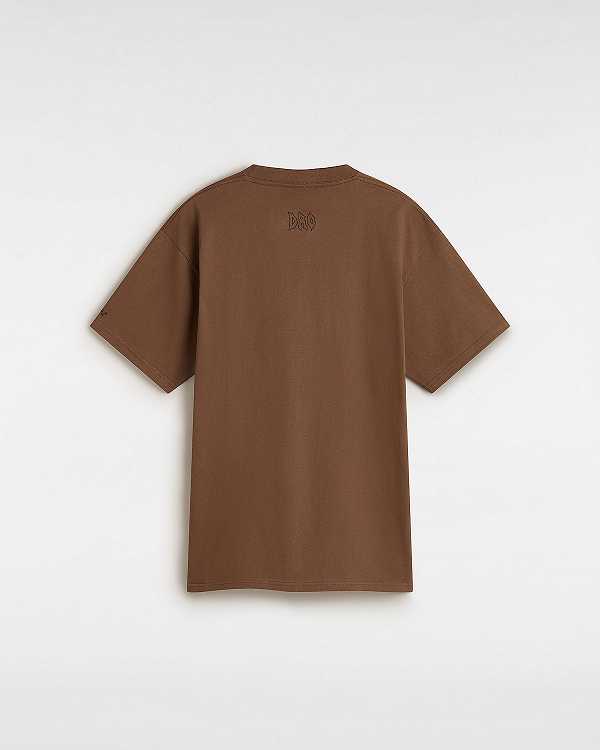 Brown Men Vans Skate Pedro Delfino T Shirts NZ | VN4560328