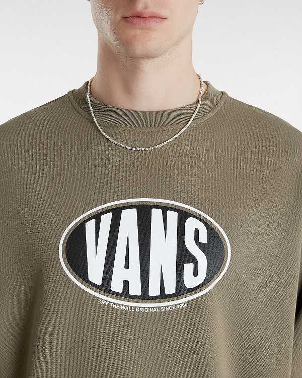 Brown Men Vans Spray On Loose Crew Sweatshirt NZ | VN9748051