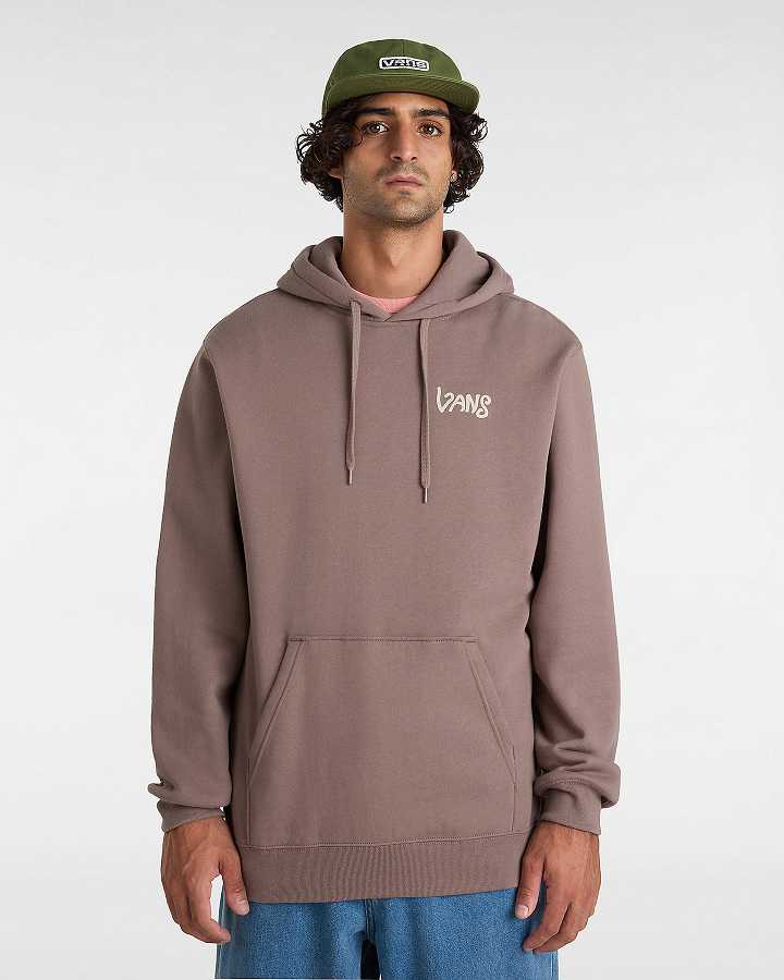 Brown Men Vans V Hand Loose Hoodie NZ | VN7245038