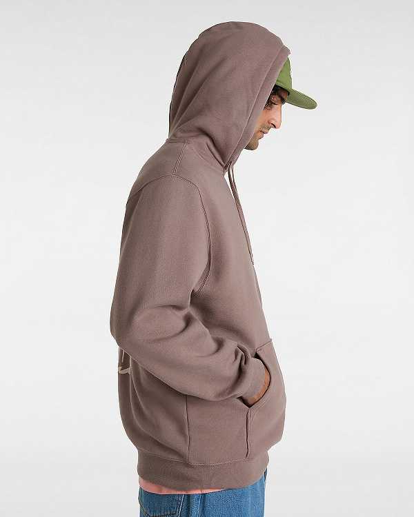 Brown Men Vans V Hand Loose Hoodie NZ | VN7245038